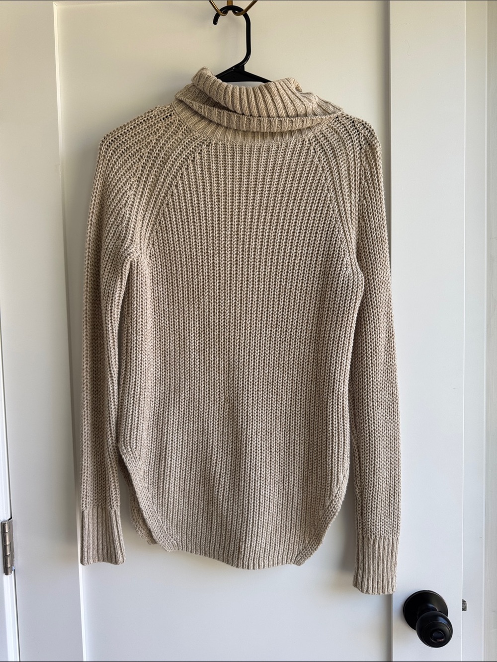 silence + noise Neutral Beige Cable Knit Sweater